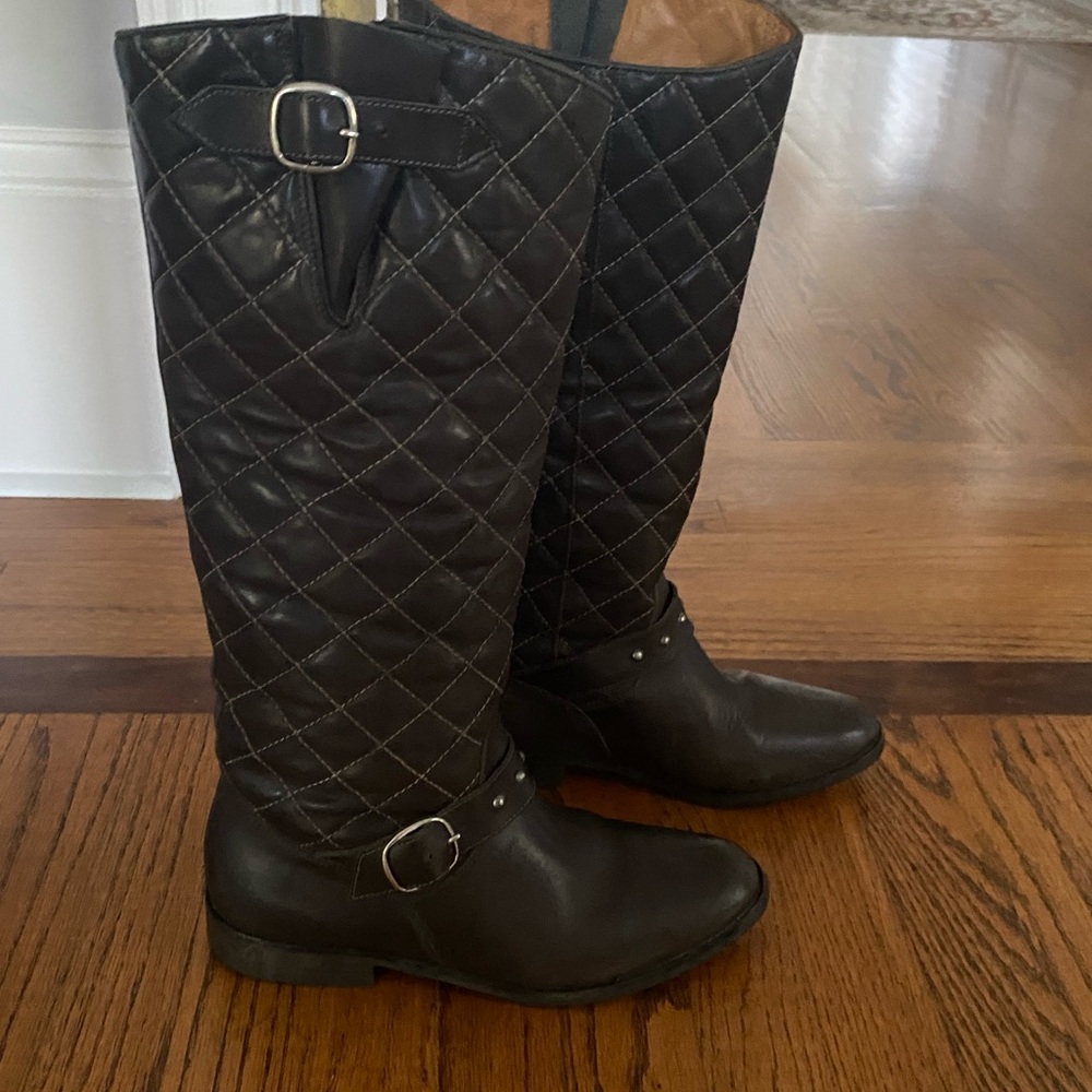 Golden Goose Brown Quilted Knee-High boots